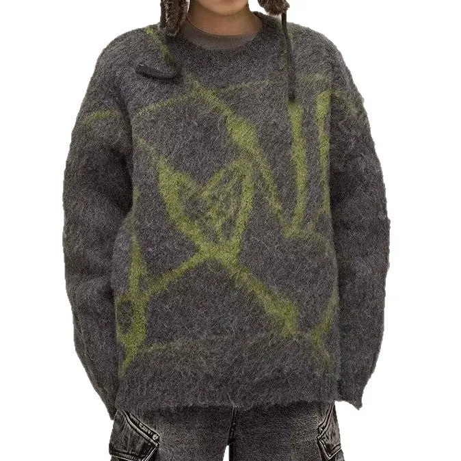 Herren Modischer Oversized Pullover mit einzigartigem Muster Drune