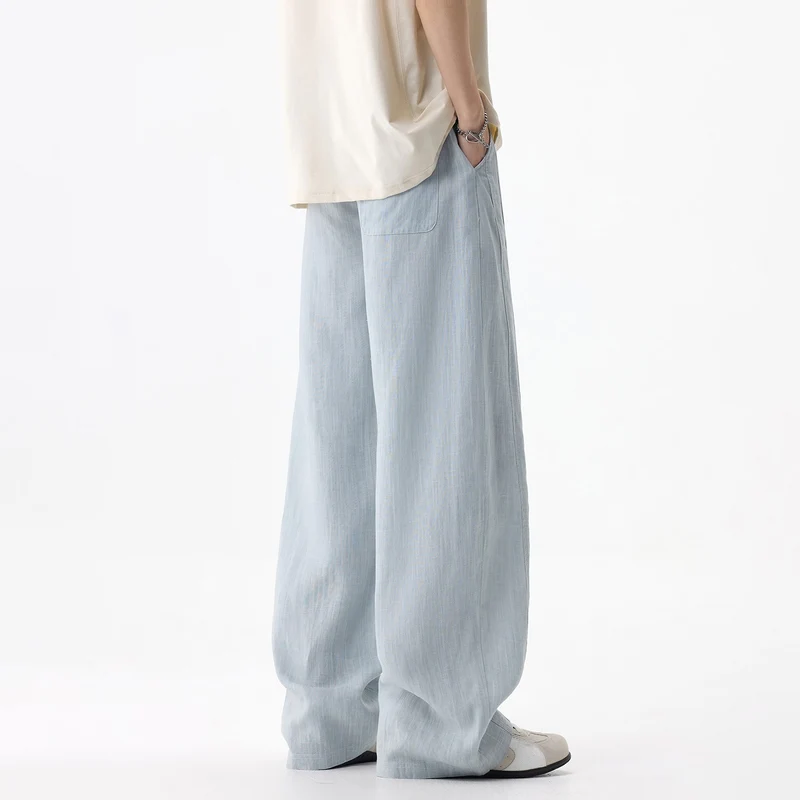 Herren Bequeme und luftige Relaxed Fit Leinenhose Drune
