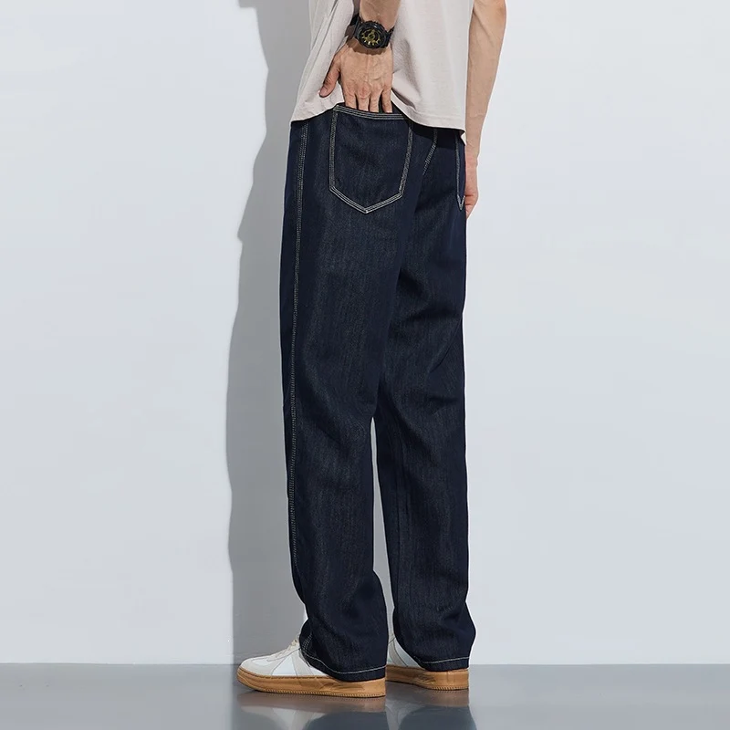 Herren Bequeme und lässige Weit geschnittene Denim-Hose Drune