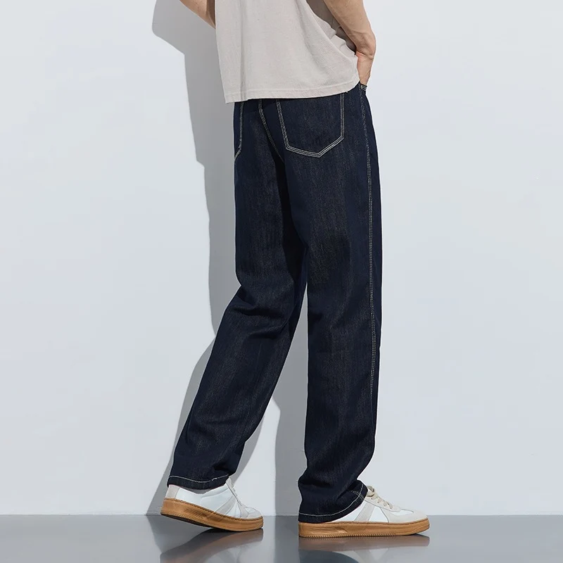 Herren Bequeme und lässige Weit geschnittene Denim-Hose Drune