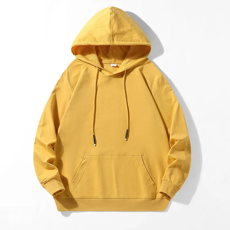 Unisex Oversize Kapuzenpullover aus schwerem Baumwollfleece mit Kängurutasche und verstellbarem Tunnelzug Drune