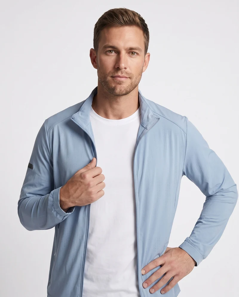 Herren nan leichte atmungsaktive Softshelljacke mit Stehkragen und durchgehendem Reißverschluss Drune