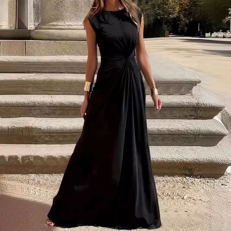 Damen Maxikleid mit elegantem Wickeldesign und schmeichelndem Schnitt Drune