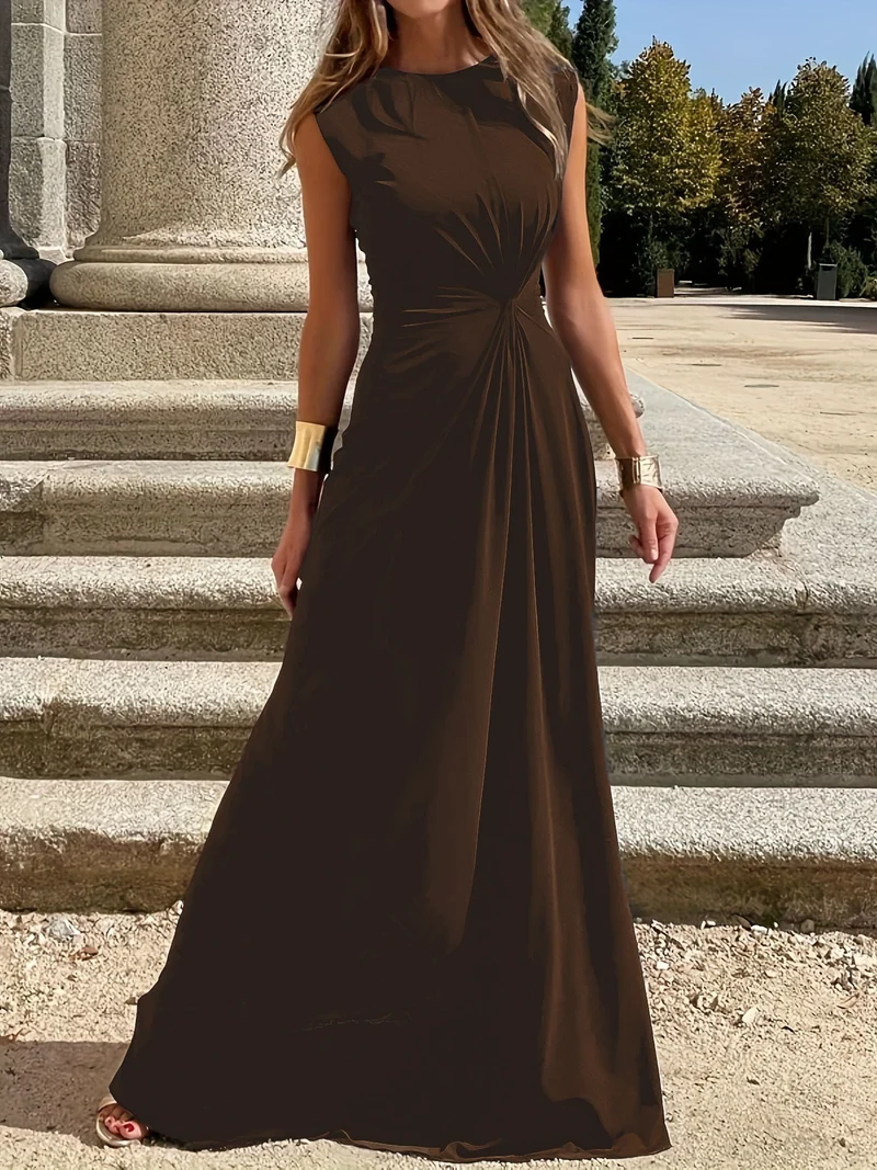 Damen Maxikleid mit elegantem Wickeldesign und schmeichelndem Schnitt Drune