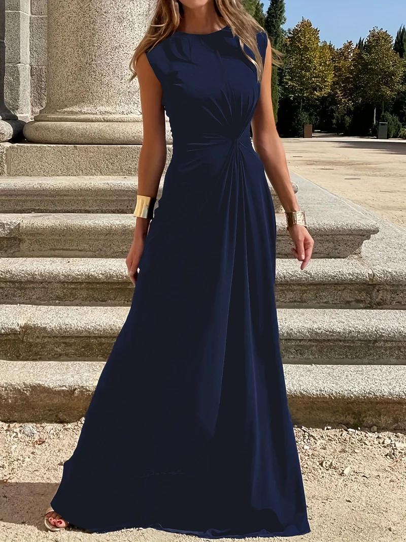 Damen Maxikleid mit elegantem Wickeldesign und schmeichelndem Schnitt Drune