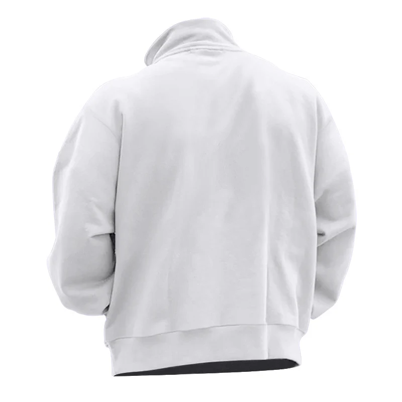 Herren nan hochwertiger Sweatpullover mit Metall-Halbzip, verstärktem Stehkragen und dezenter Brustpaspel Drune