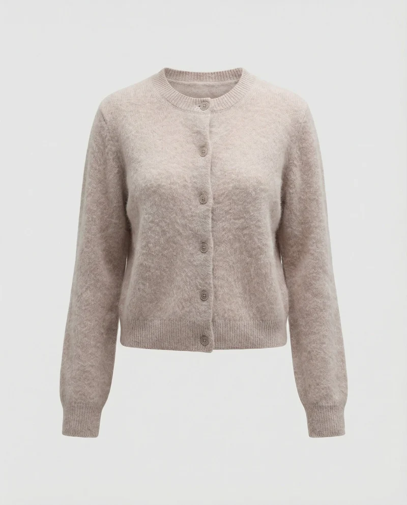 Eleganter Damen Strickcardigan aus weichem gebürstetem Kaschmir für den Herbst