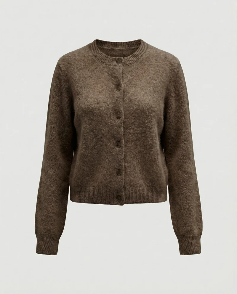 Eleganter Damen Strickcardigan aus weichem gebürstetem Kaschmir für den Herbst