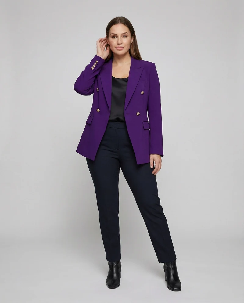 Damen nan taillierter Businessblazer mit dezenten Metallknöpfen und Pattentaschen Drune