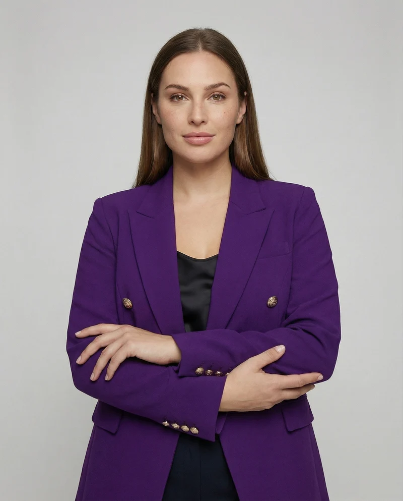 Damen nan taillierter Businessblazer mit dezenten Metallknöpfen und Pattentaschen Drune