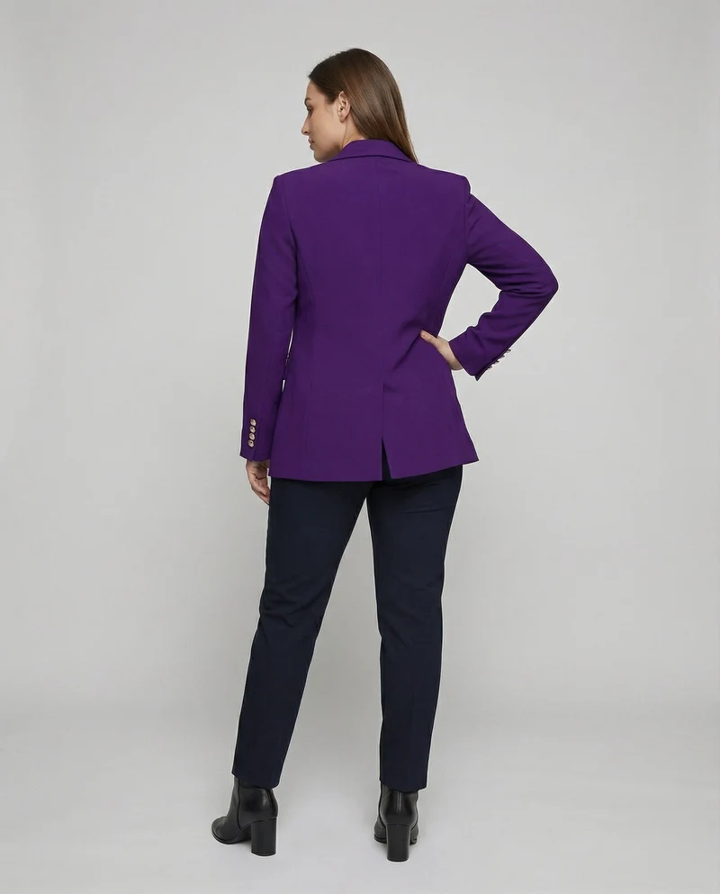 Damen nan taillierter Businessblazer mit dezenten Metallknöpfen und Pattentaschen Drune