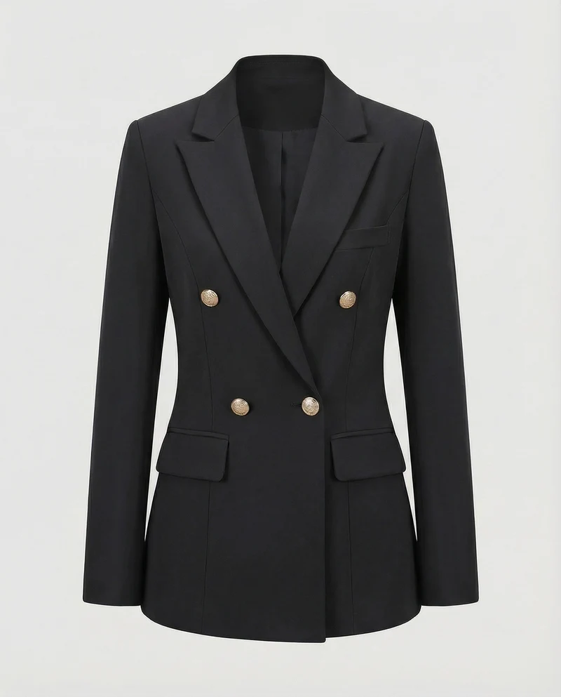Damen nan taillierter Businessblazer mit dezenten Metallknöpfen und Pattentaschen Drune