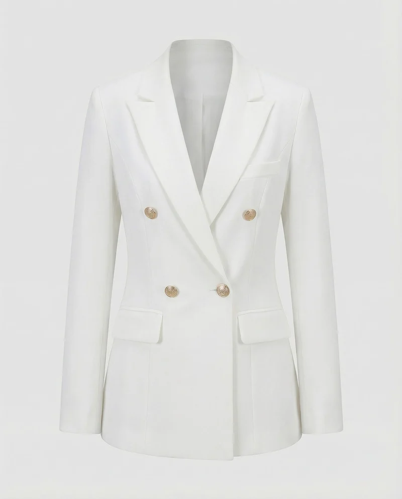 Damen nan taillierter Businessblazer mit dezenten Metallknöpfen und Pattentaschen Drune