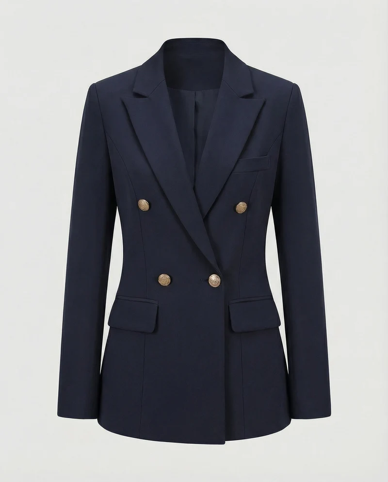 Damen nan taillierter Businessblazer mit dezenten Metallknöpfen und Pattentaschen Drune