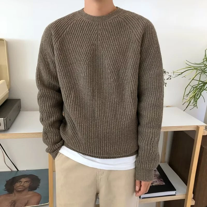 Herren Gemütlicher Strickpullover mit feinem Rippenmuster Drune