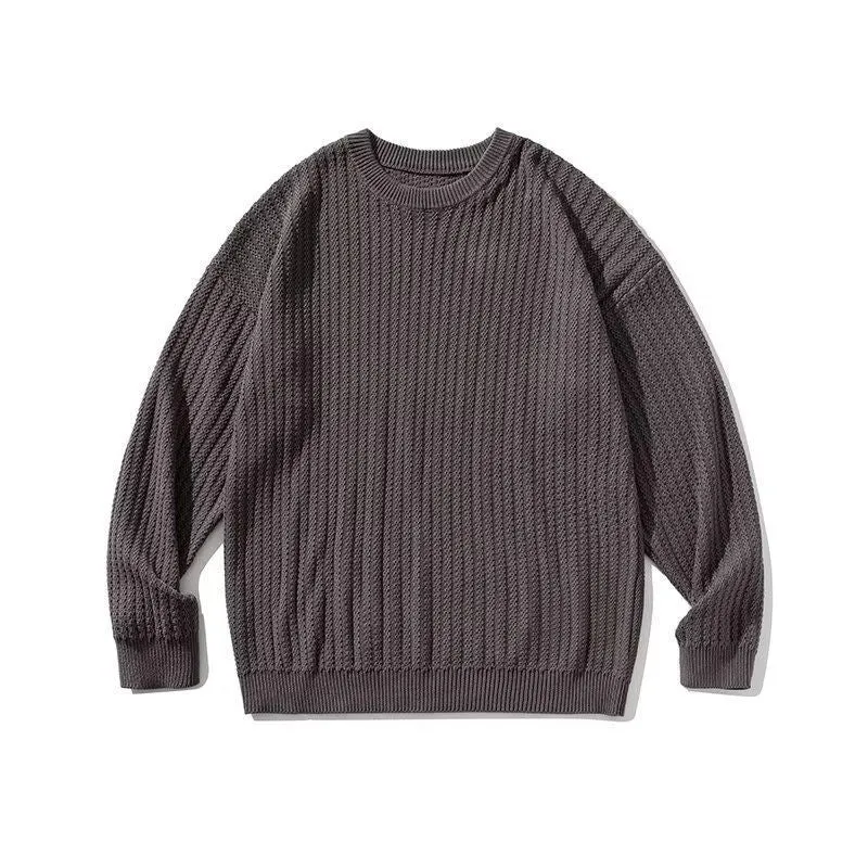 Herren Gemütlicher Grobstrickpullover mit Rundhalsausschnitt Drune