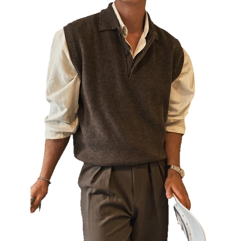 Herren Eleganter Grobstrickpullover mit Zopfmuster Drune