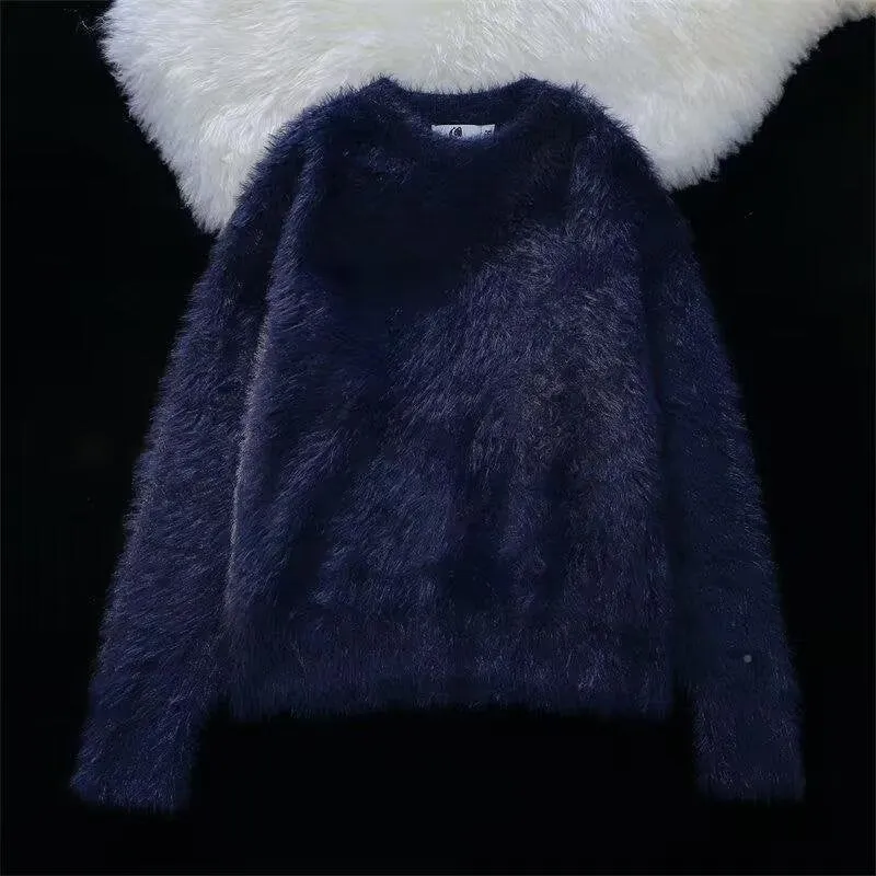 Damen Weicher Grobstrickpullover mit Rundhalsausschnitt Drune