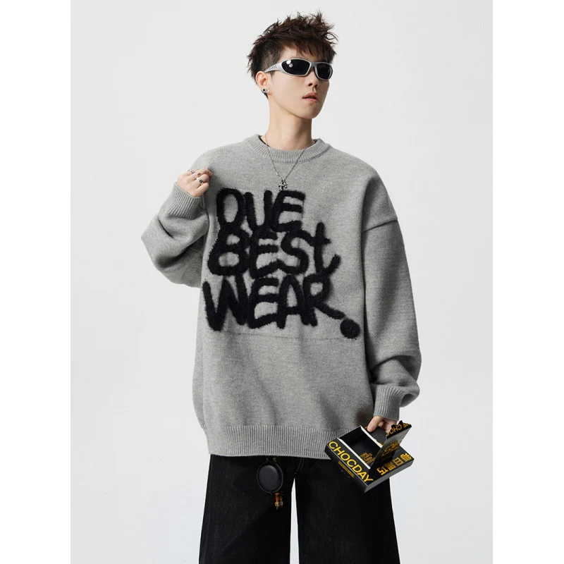 Damen Oversized Sweater mit grafischem Statement Drune