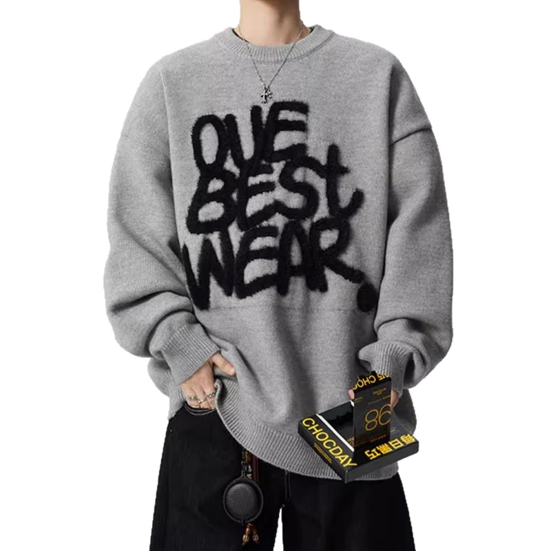 Damen Oversized Sweater mit grafischem Statement Drune