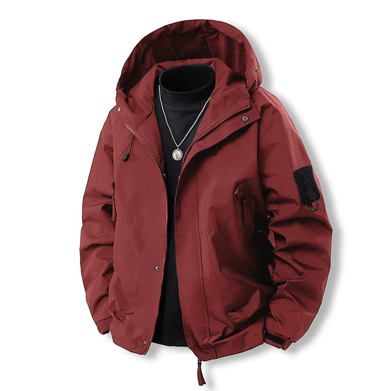 Herren Wetterfeste Outdoor-Jacke mit verstellbarer Kapuze