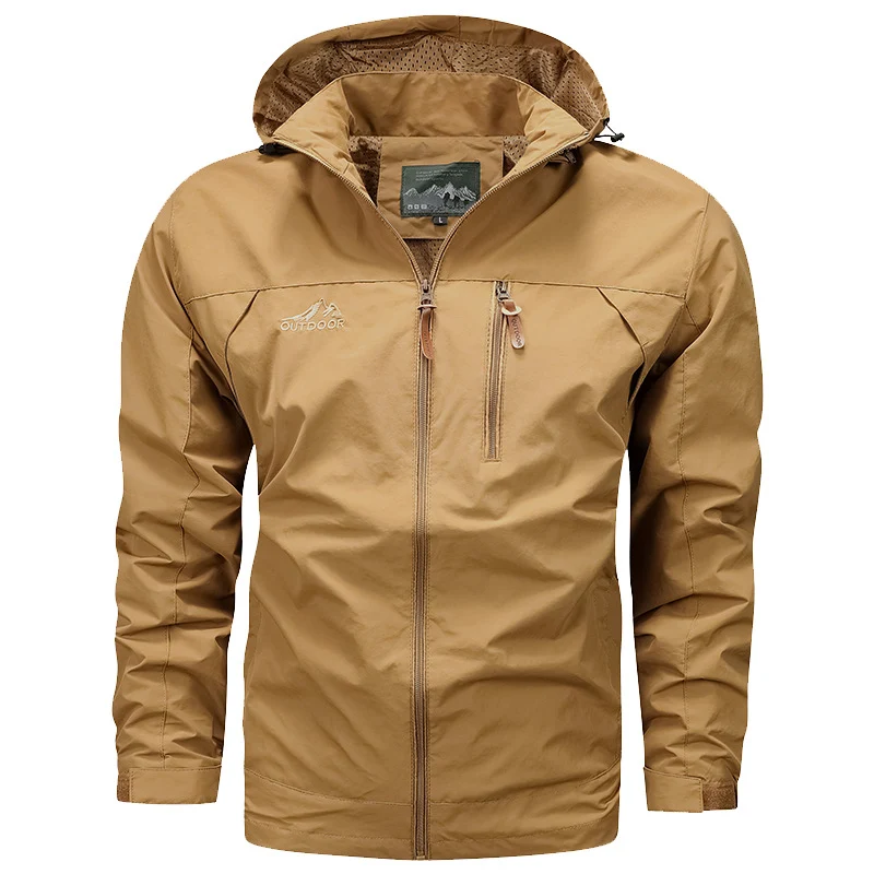 Herren Ultraleichte Außenjacke mit verstellbarer Kapuze