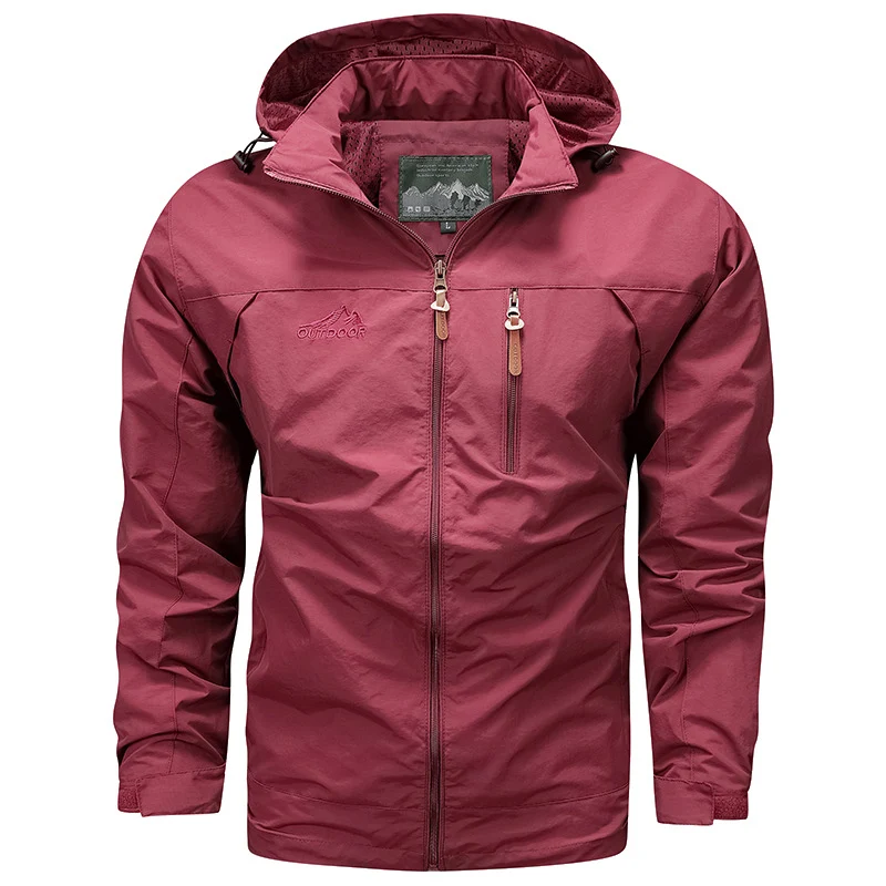 Herren Ultraleichte Außenjacke mit verstellbarer Kapuze