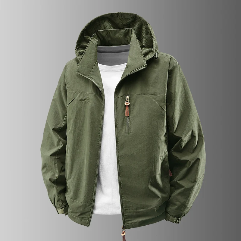 Herren Ultraleichte Außenjacke mit verstellbarer Kapuze
