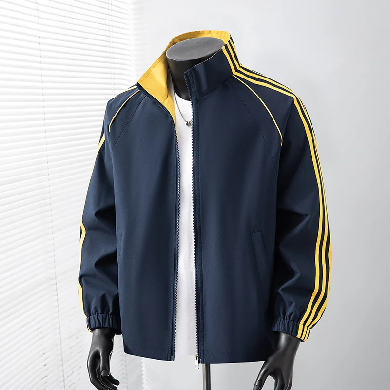 Herren Sportliche Windbreakerjacke mit hochschließendem Kragen