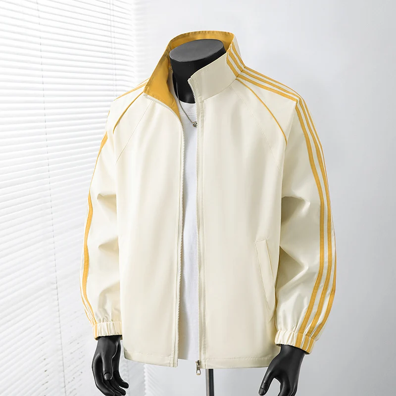 Herren Sportliche Windbreakerjacke mit hochschließendem Kragen