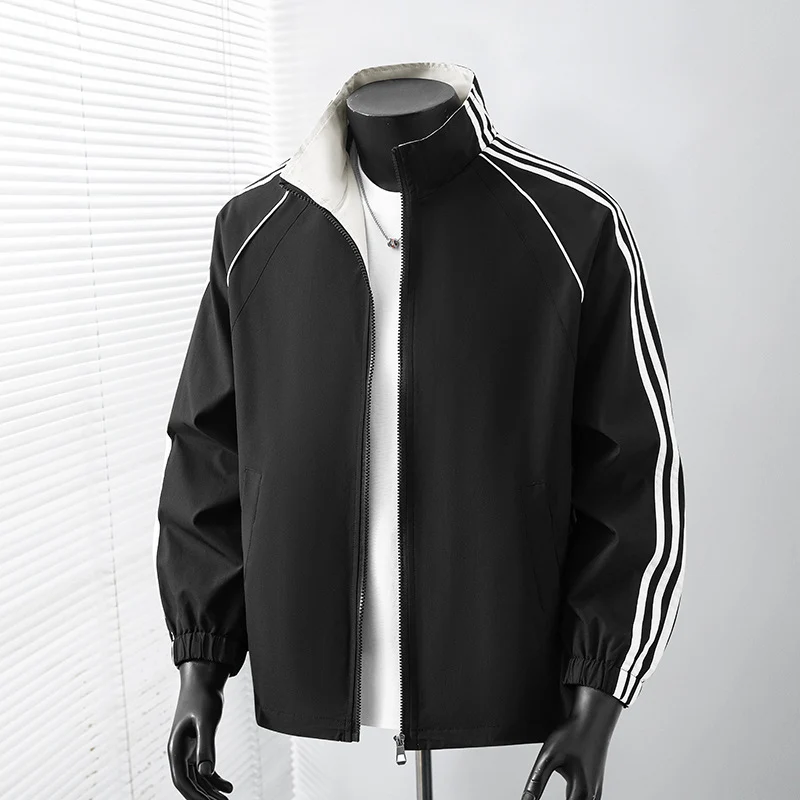 Herren Sportliche Windbreakerjacke mit hochschließendem Kragen