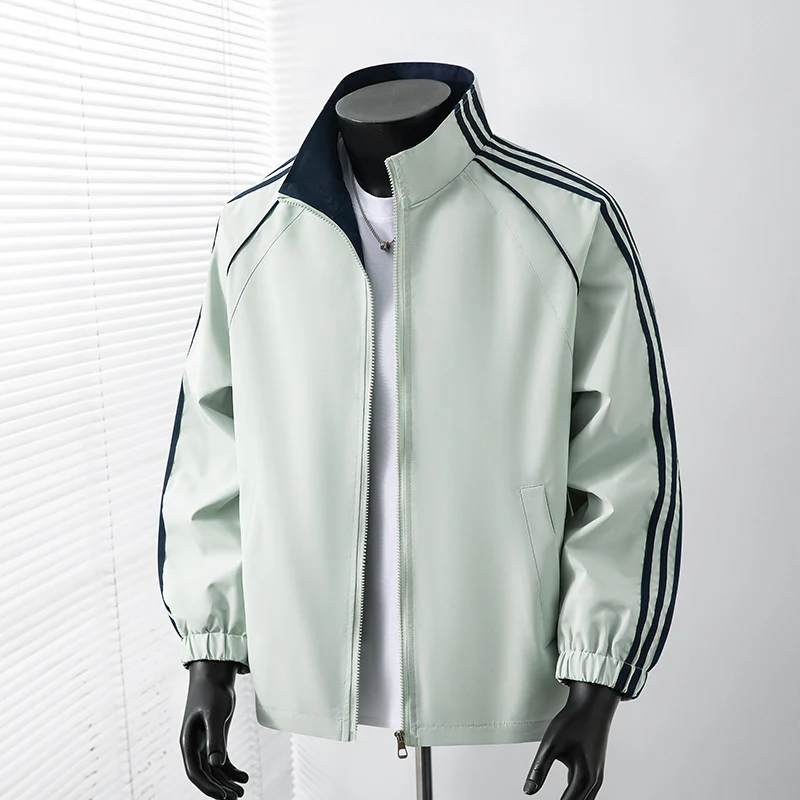Herren Sportliche Windbreakerjacke mit hochschließendem Kragen