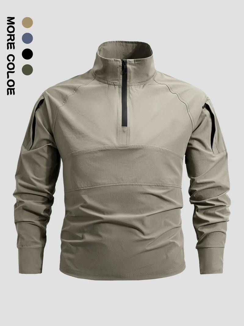Herren Sportliche Funktionsjacke mit halbem Reißverschluss