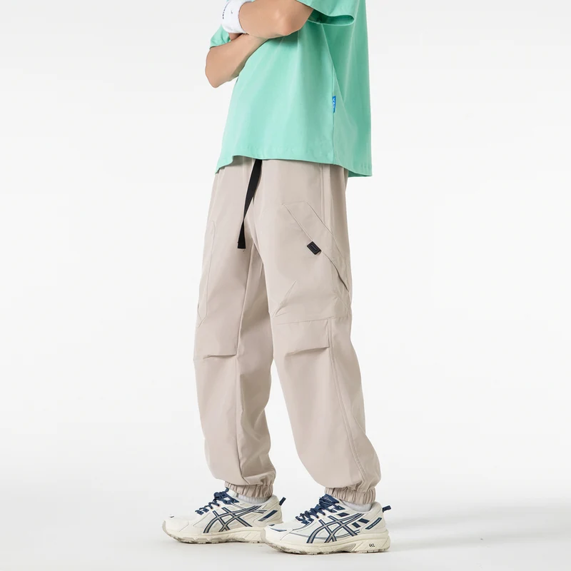 Herren Utility-Jogger-Cargohose mit elastischem Tunnelzugbund, großen Klappentaschen und gerippten Bündchen Drune