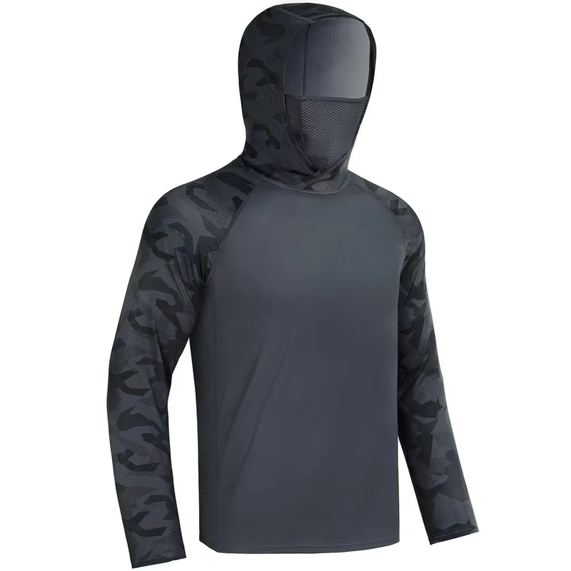 Herren Sportliches Funktionsshirt mit Kapuze und Gesichtsschutz