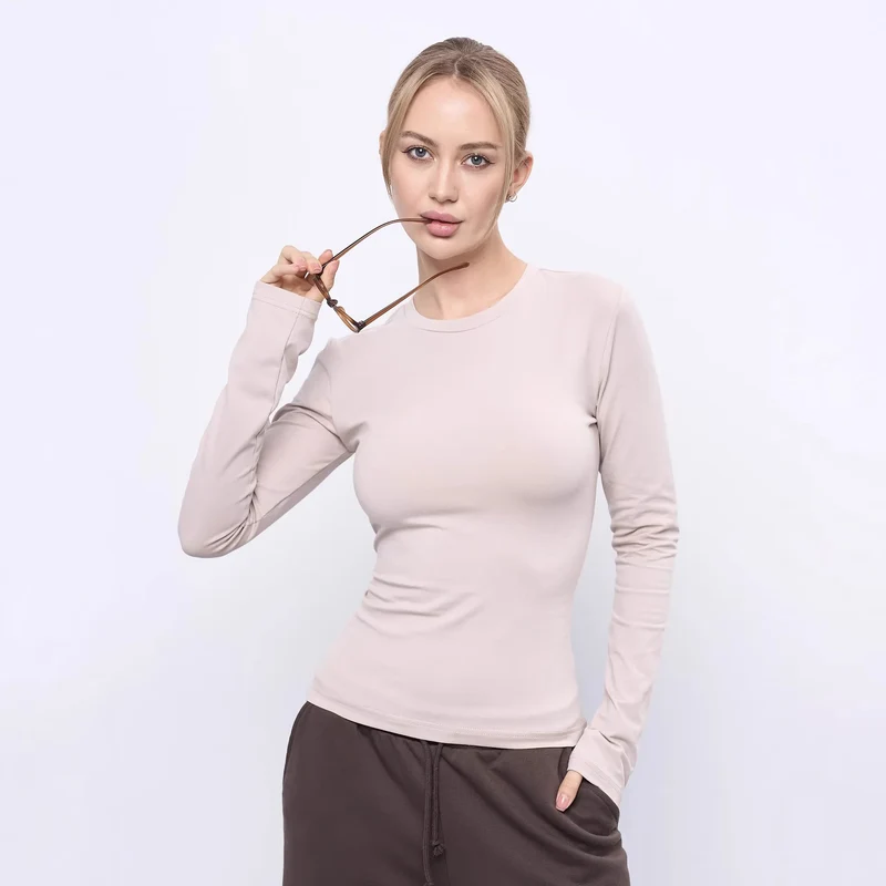 Damen Enganliegendes Langarmshirt Drune