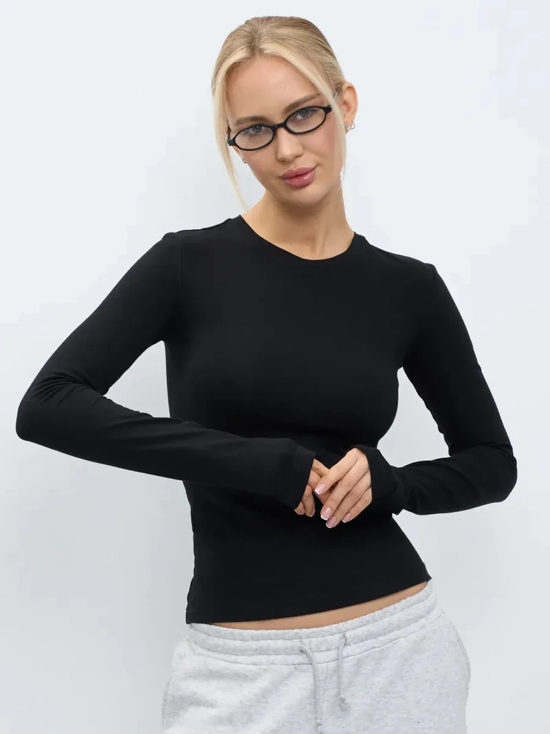 Damen Enganliegendes Langarmshirt Drune