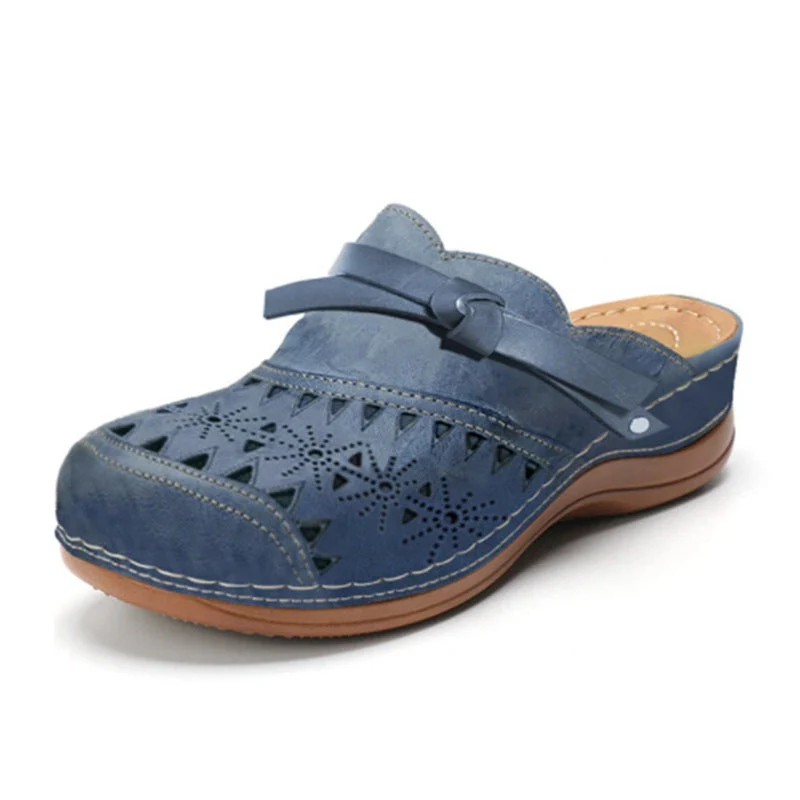 Damen Clogs mit luftiger Perforation und elegantem Riemen Drune