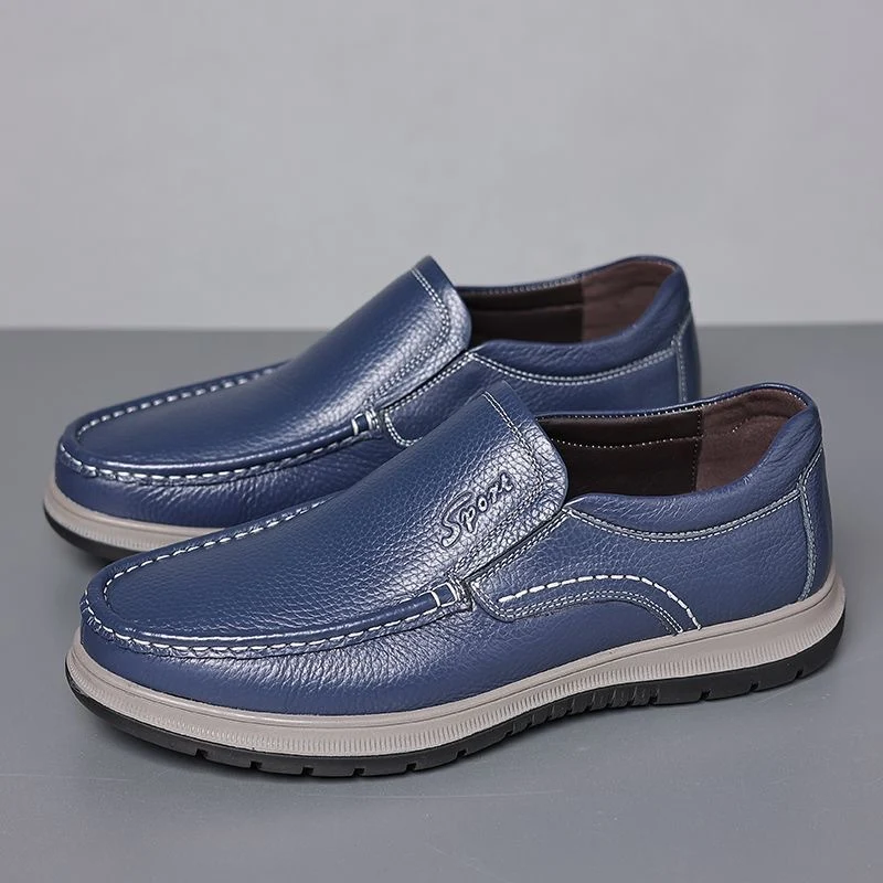 Herren Klassische Lederoptik Slipper im Mokassin-Stil mit gepolsterter Komfortsohle Drune
