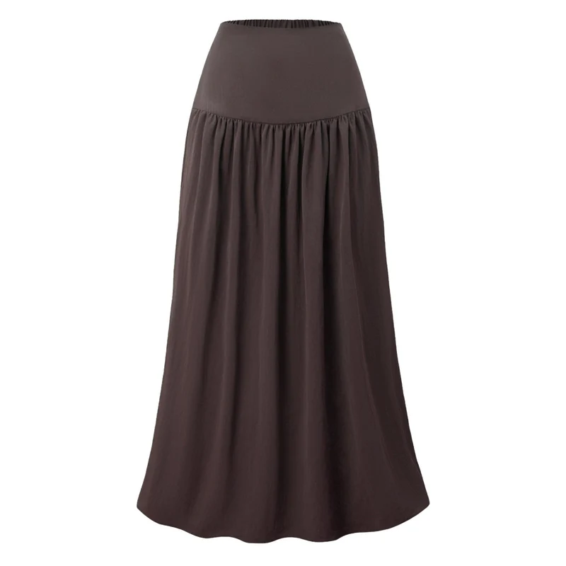 Damen Maxi-Rock mit elastischem Taillenbund und fließendem Schnitt Drune
