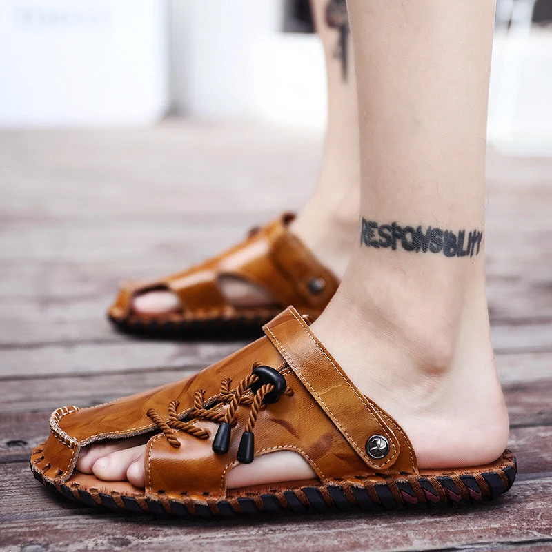 Herren Leder-Sandalen mit robustem Schnellschnürsystem Drune