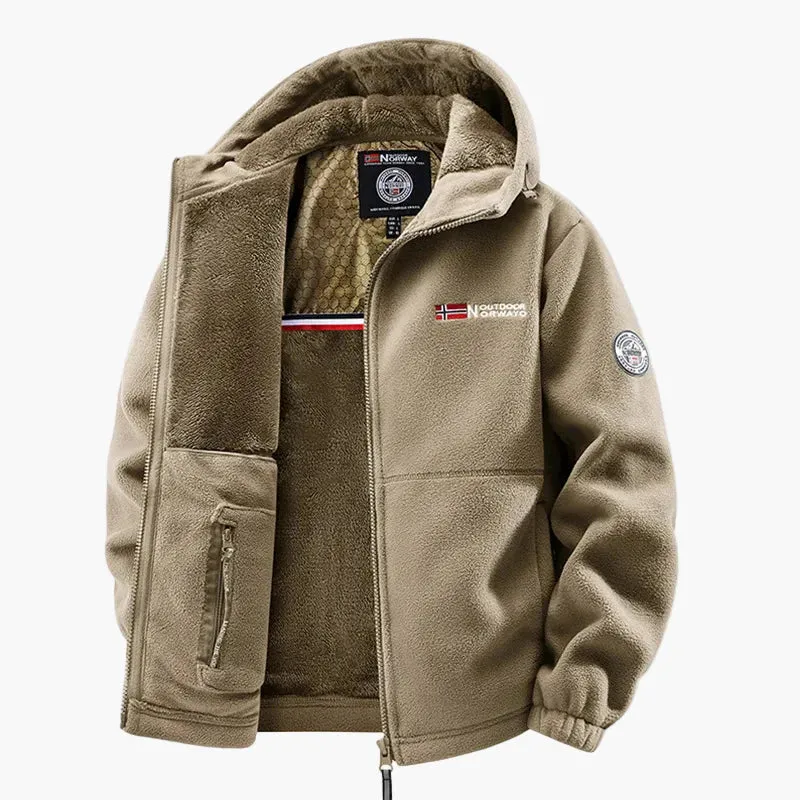 Drune | Outdoor-Fleecejacke mit Kapuze - Skandinavischer Stil für Winter & Freizeit