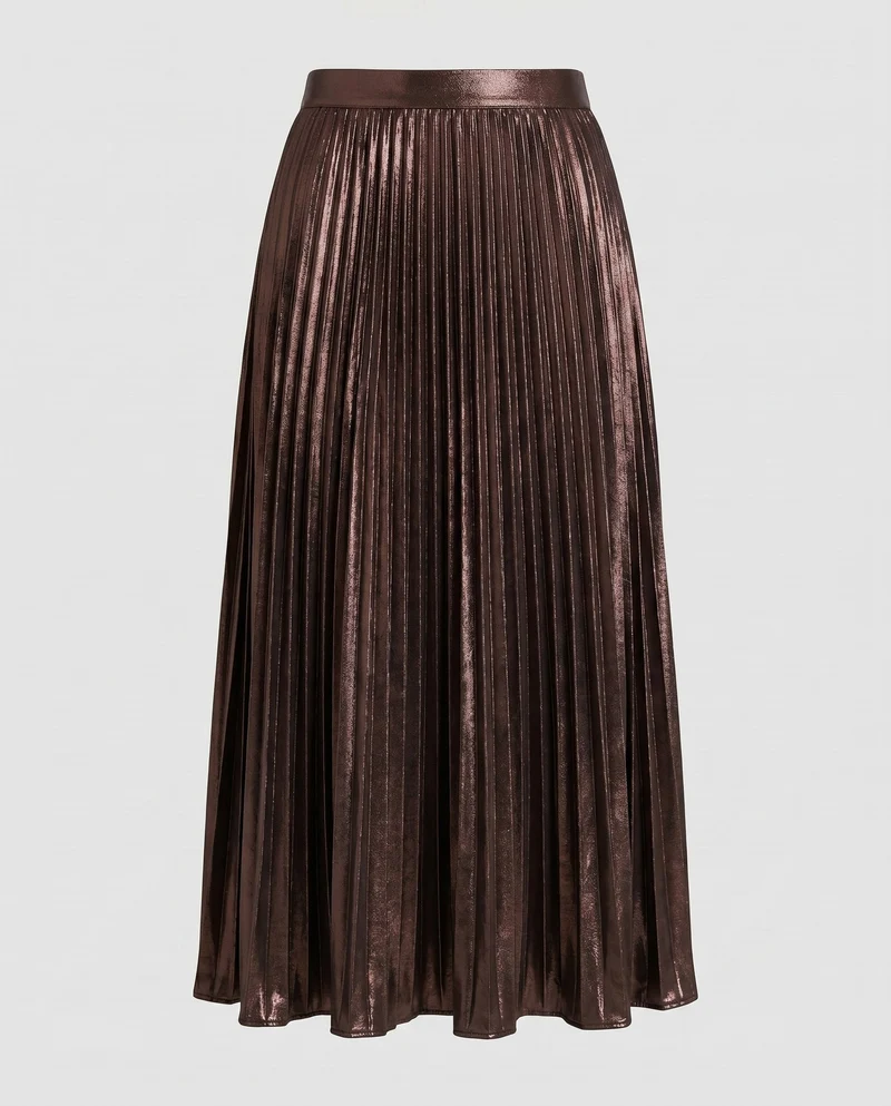 Damen Plissierter Maxi-Rock mit elastischem Taillenbund