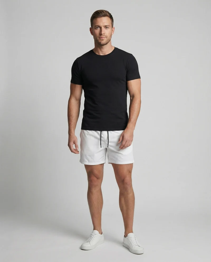 Herren Badeshorts Leicht Elastikbund Kordelzug