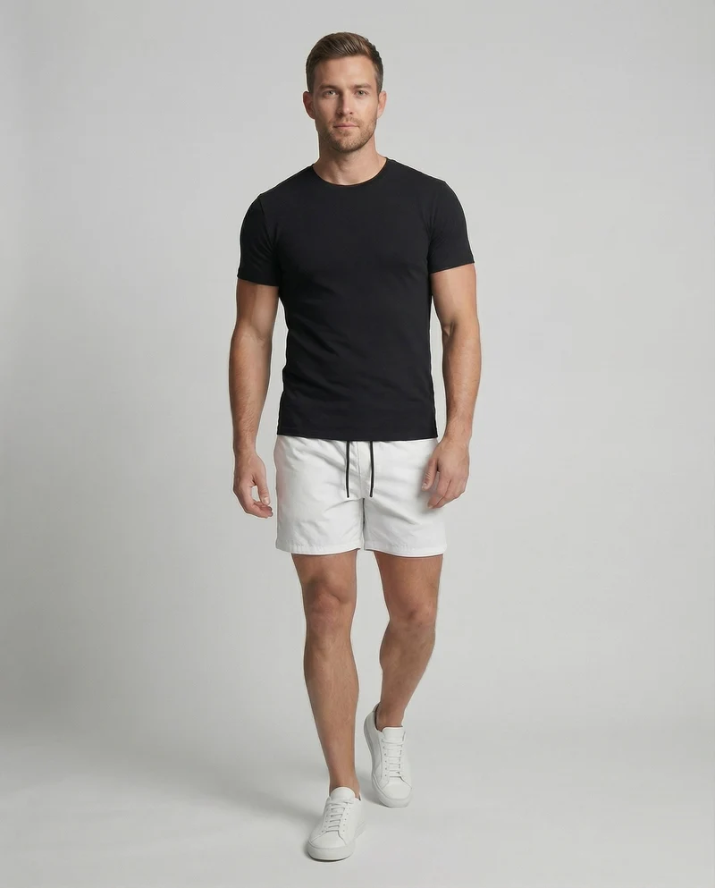 Herren Badeshorts Leicht Elastikbund Kordelzug