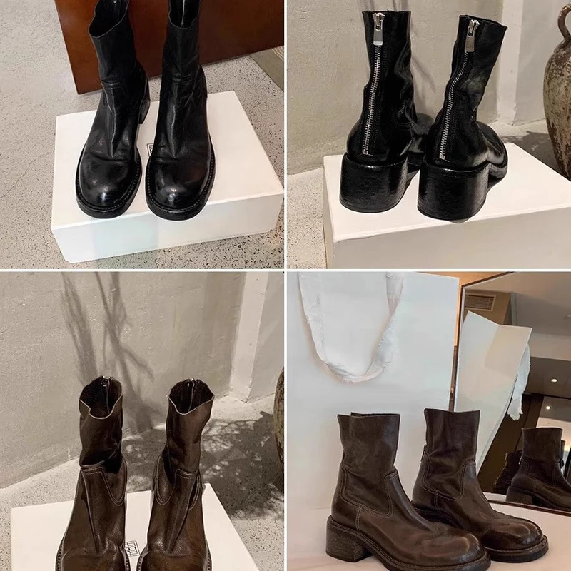 Damen modische Ankle Boots mit einzigartigem Reißverschluss und elegantem Schnitt Drune