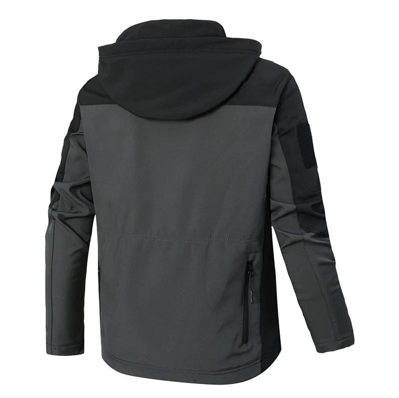 Herren winddichte Softshelljacke mit Kapuze und wasserabweisender Membran Drune