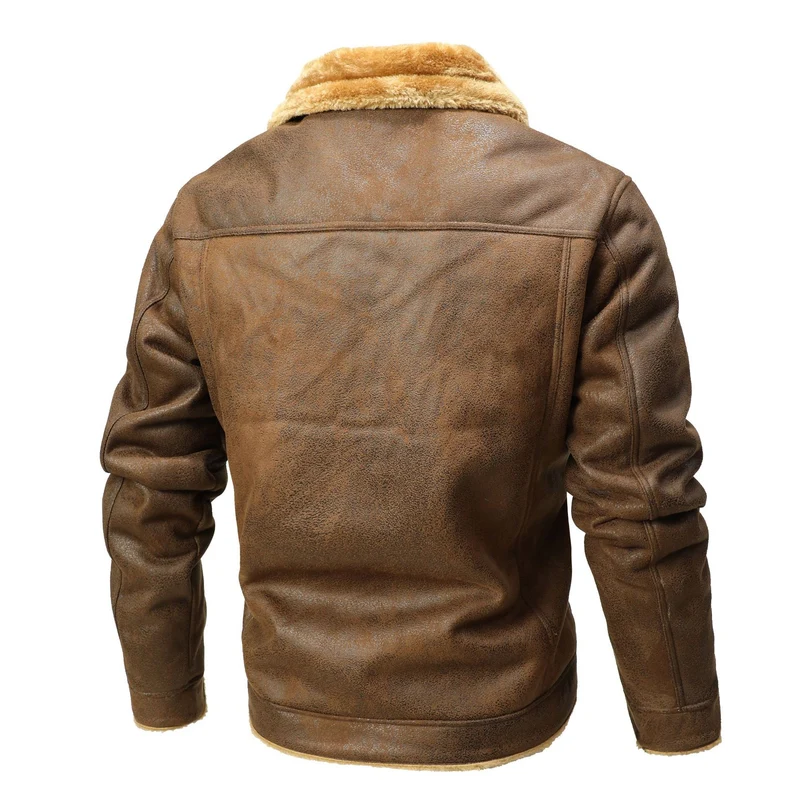 Herren Wildleder-Imitat Truckerjacke mit Sherpa-Futter Drune