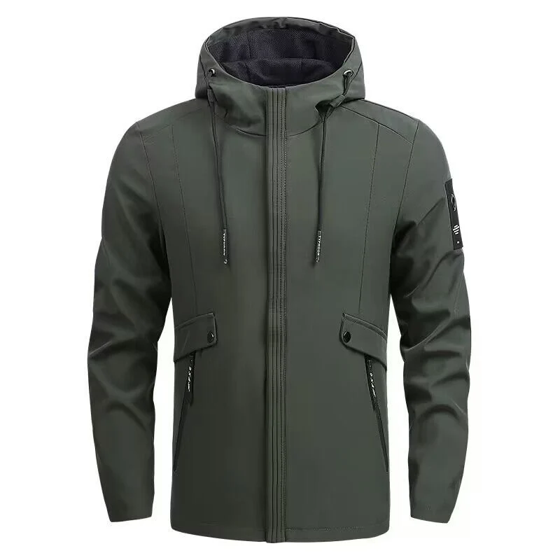Herren Wasserdichte Softshelljacke mit Kapuze, winddicht und atmungsaktiv Drune