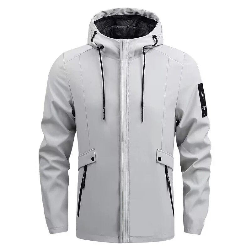 Herren Wasserdichte Softshelljacke mit Kapuze, winddicht und atmungsaktiv Drune